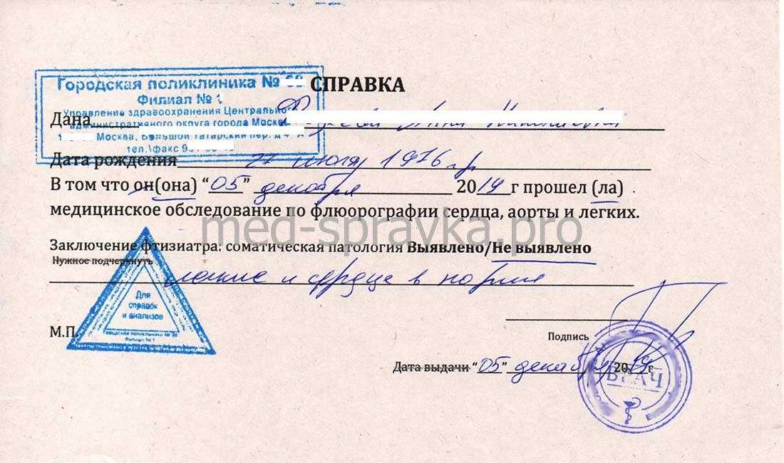 купить справку о флюорографии